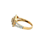 18k Yellow Gold and Diamond Hexagon Sparkle Fancy Ring in size 5.5 and total gold weight of 3.36g